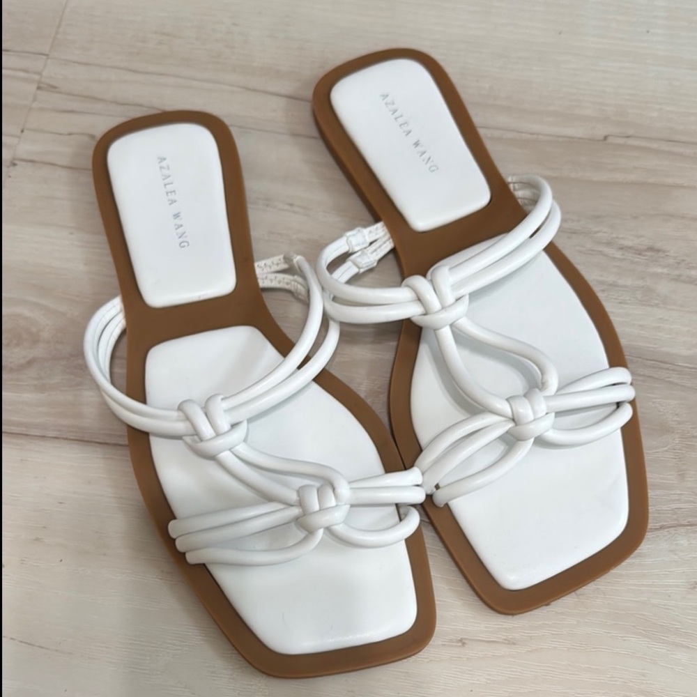 Azalea Wang Stetson White Knotted Sandals - Picture 2 of 4
